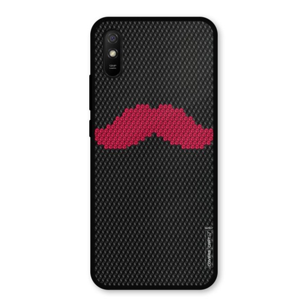Pink Moustache Metal Back Case for Redmi 9i