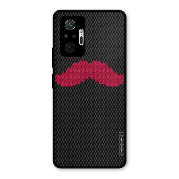 Pink Moustache Metal Back Case for Redmi Note 10 Pro