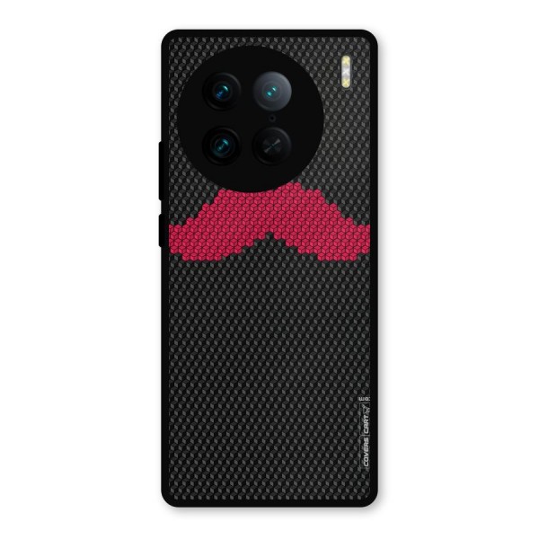 Pink Moustache Metal Back Case for Vivo X90 Pro