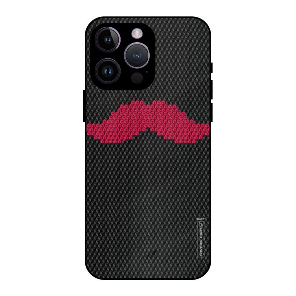 Pink Moustache Metal Back Case for iPhone 14 Pro Max
