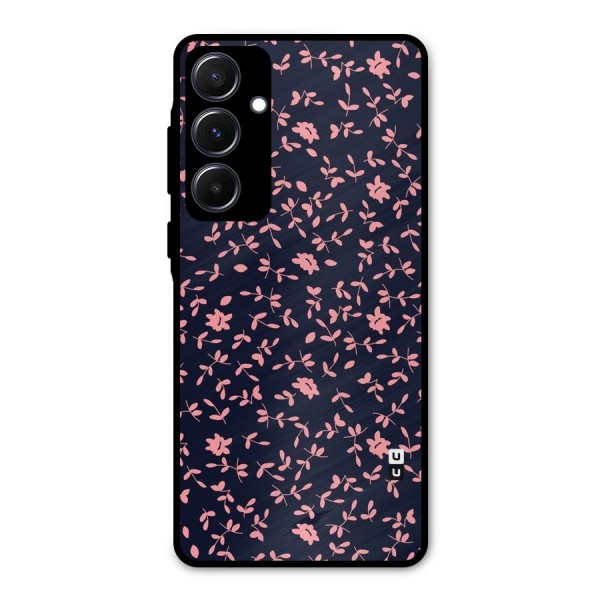 Pink Plant Design Metal Back Case for Galaxy A55