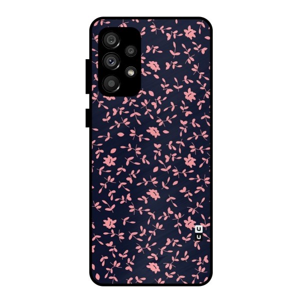 Pink Plant Design Metal Back Case for Galaxy A73 5G