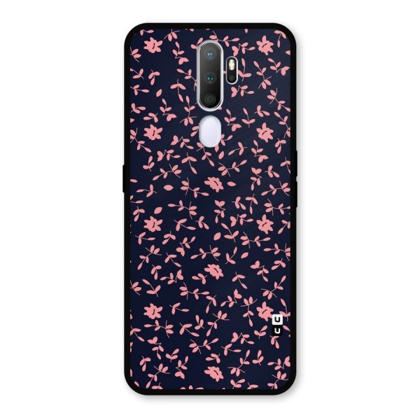 Pink Plant Design Metal Back Case for Oppo A9 (2020)