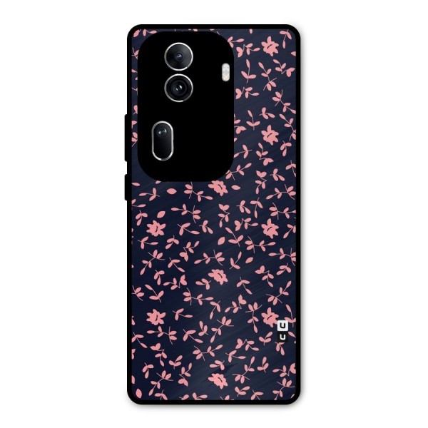 Pink Plant Design Metal Back Case for Oppo Reno11 Pro 5G