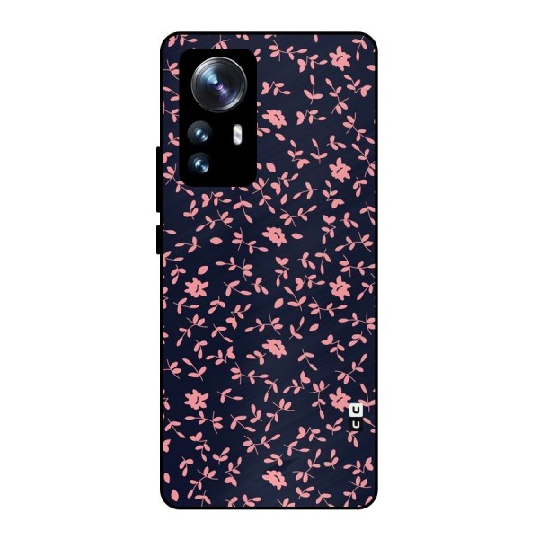 Pink Plant Design Metal Back Case for Xiaomi 12 Pro