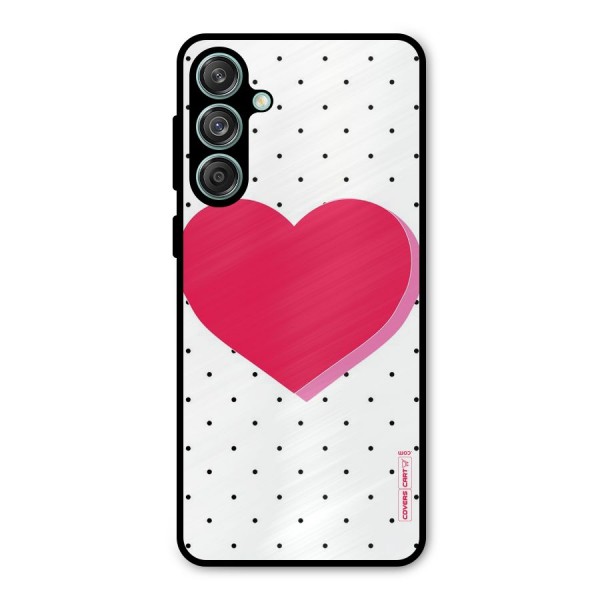 Pink Polka Heart Metal Back Case for Galaxy M55 5G