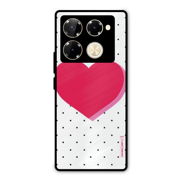 Pink Polka Heart Metal Back Case for Infinix Note 40 Pro