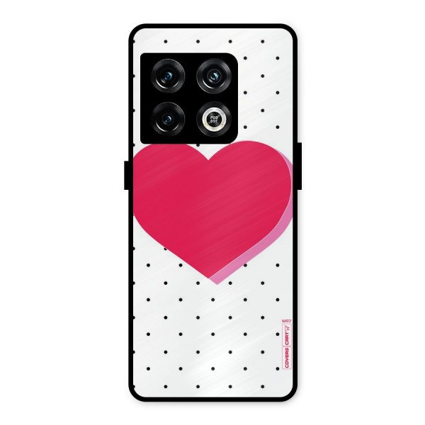 Pink Polka Heart Metal Back Case for OnePlus 10 Pro 5G