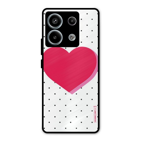 Pink Polka Heart Metal Back Case for Redmi Note 13 Pro 5G