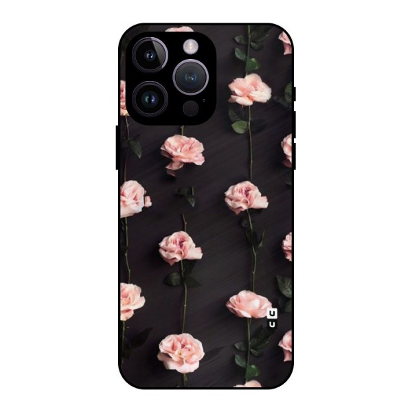 Pink Roses Metal Back Case for iPhone 14 Pro Max