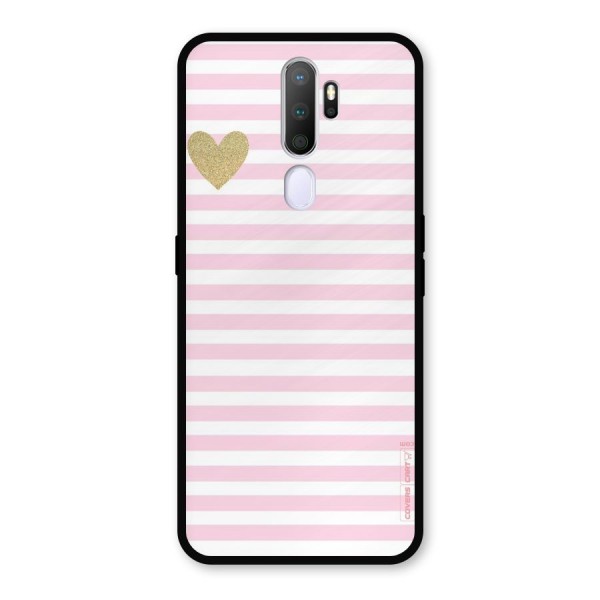 Pink Stripes Metal Back Case for Oppo A9 (2020)
