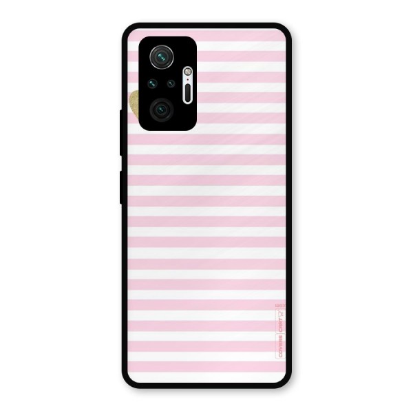 Pink Stripes Metal Back Case for Redmi Note 10 Pro