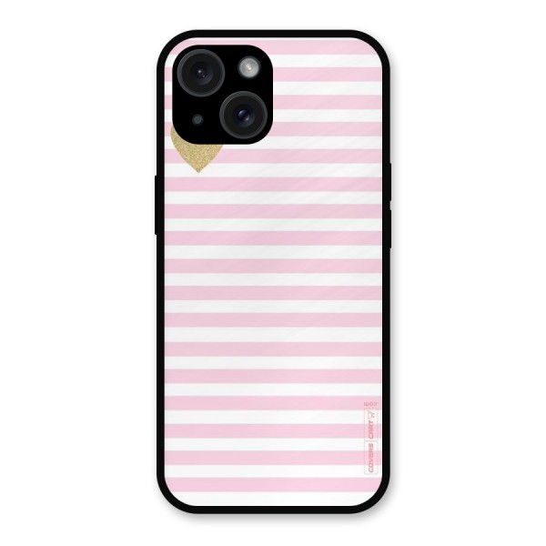Pink Stripes Metal Back Case for iPhone 15