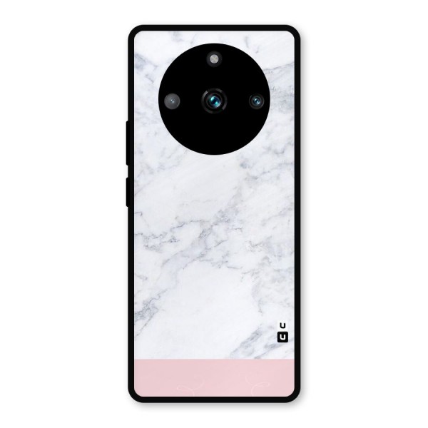 Pink White Merge Marble Metal Back Case for Realme 11 Pro