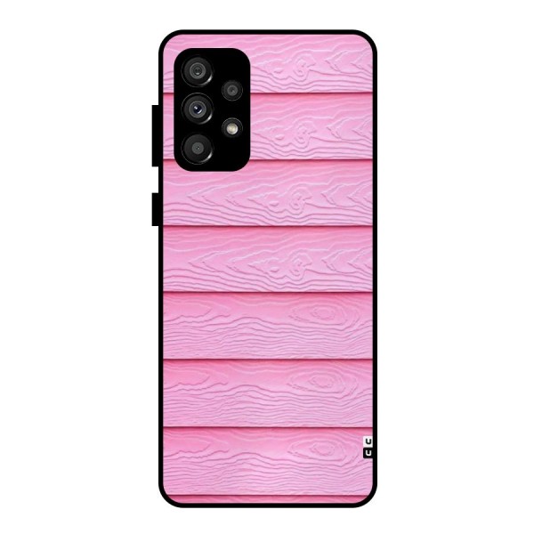 Pink Wood Metal Back Case for Galaxy A73 5G