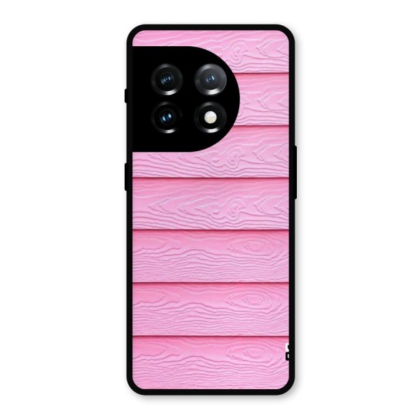 Pink Wood Metal Back Case for OnePlus 11