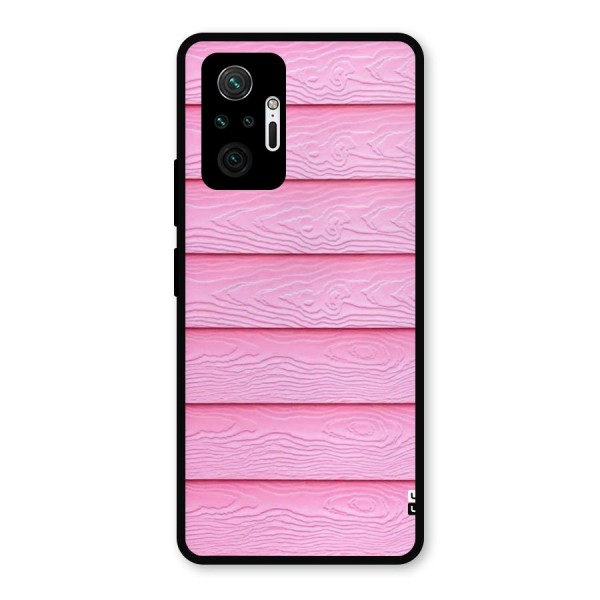 Pink Wood Metal Back Case for Redmi Note 10 Pro