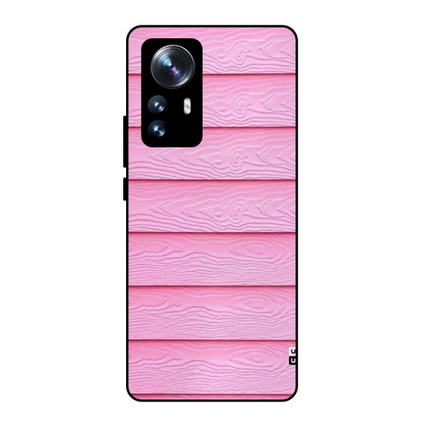 Pink Wood Metal Back Case for Xiaomi 12 Pro