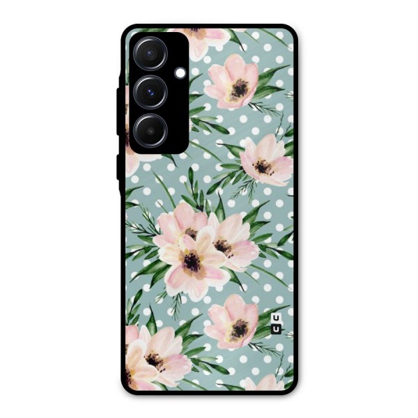 Polka Art Floral Metal Back Case for Galaxy A55