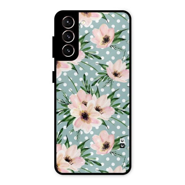 Polka Art Floral Metal Back Case for Galaxy S21 5G