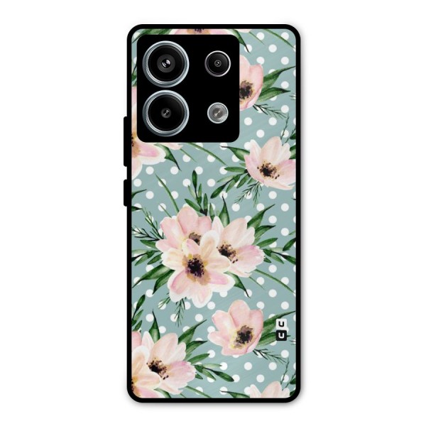 Polka Art Floral Metal Back Case for Redmi Note 13 Pro 5G