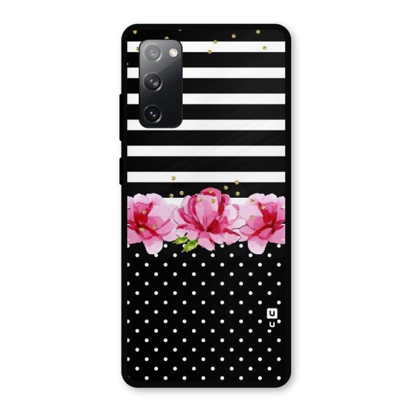 Polka Floral Stripes Metal Back Case for Galaxy S20 FE