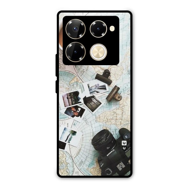 Post Stamps Travel Metal Back Case for Infinix Note 40 Pro