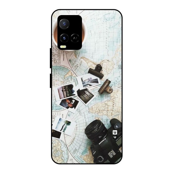 Post Stamps Travel Metal Back Case for Vivo Y33s