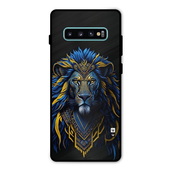 Premium Lion Abstract Portrait Art Metal Back Case for Galaxy S10 Plus