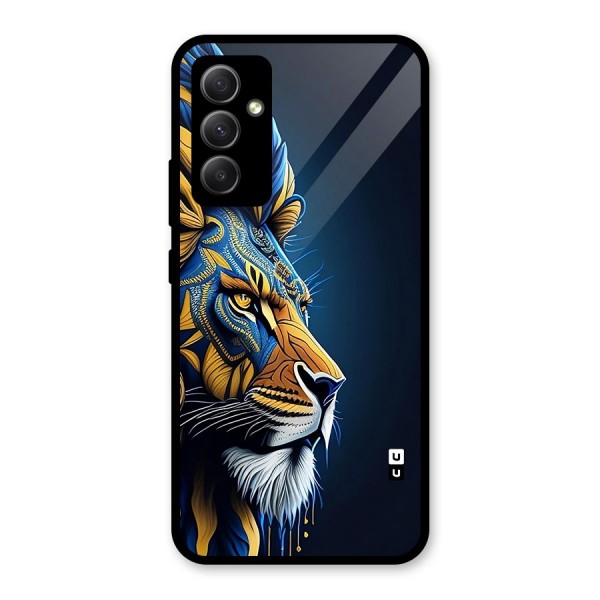 Premium Lion Abstract Side Art Glass Back Case for Galaxy A34