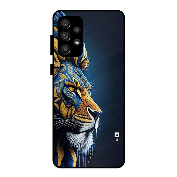 Premium Lion Abstract Side Art Metal Back Case for Galaxy A73 5G