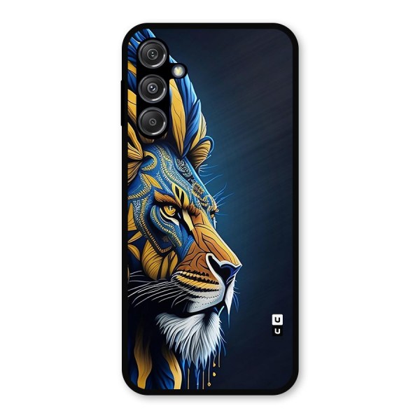 Premium Lion Abstract Side Art Metal Back Case for Galaxy M34 5G