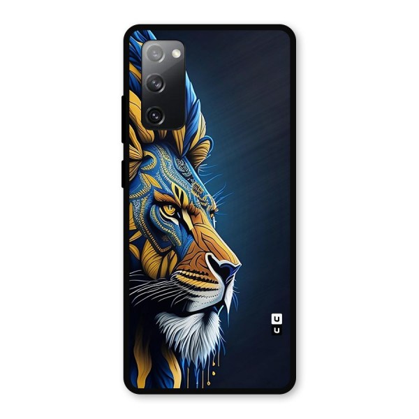 Premium Lion Abstract Side Art Metal Back Case for Galaxy S20 FE
