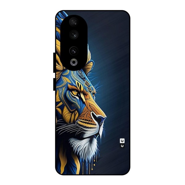 Premium Lion Abstract Side Art Metal Back Case for Honor 90