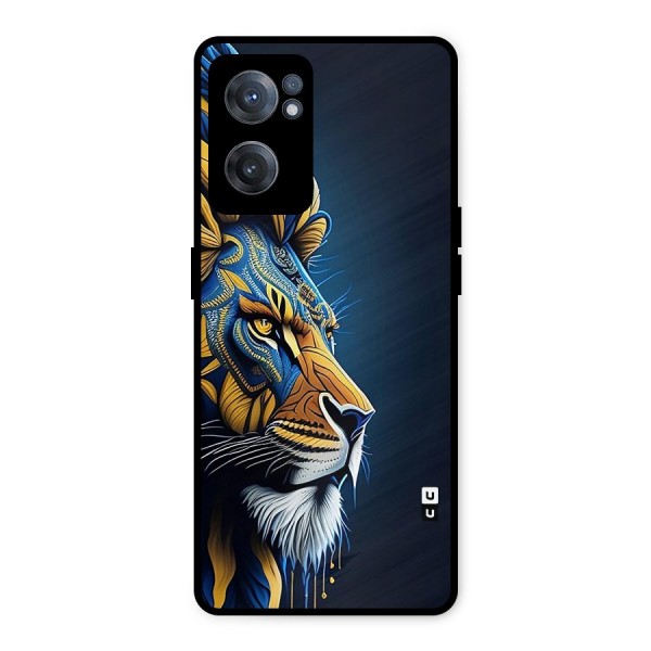 Premium Lion Abstract Side Art Metal Back Case for OnePlus Nord CE 2 5G