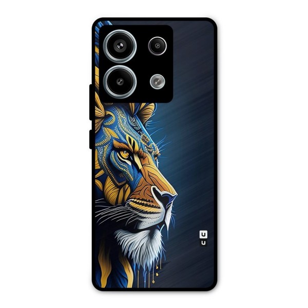 Premium Lion Abstract Side Art Metal Back Case for Redmi Note 13 Pro 5G