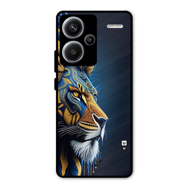 Premium Lion Abstract Side Art Metal Back Case for Redmi Note 13 Pro Plus