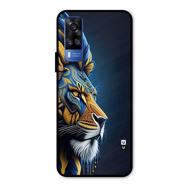 Premium Lion Abstract Side Art Metal Back Case for Vivo Y51A