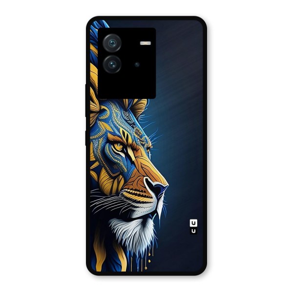 Premium Lion Abstract Side Art Metal Back Case for iQOO Neo 6 5G