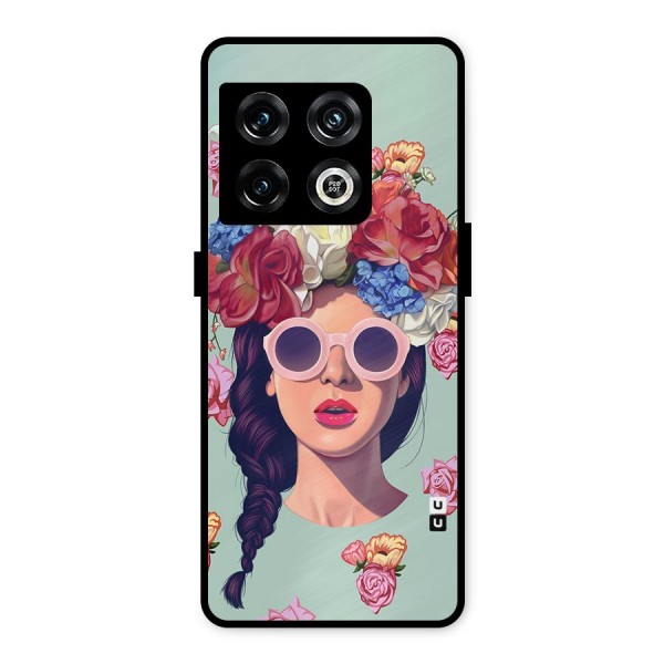 Pretty Girl Florals Illustration Art Metal Back Case for OnePlus 10 Pro 5G