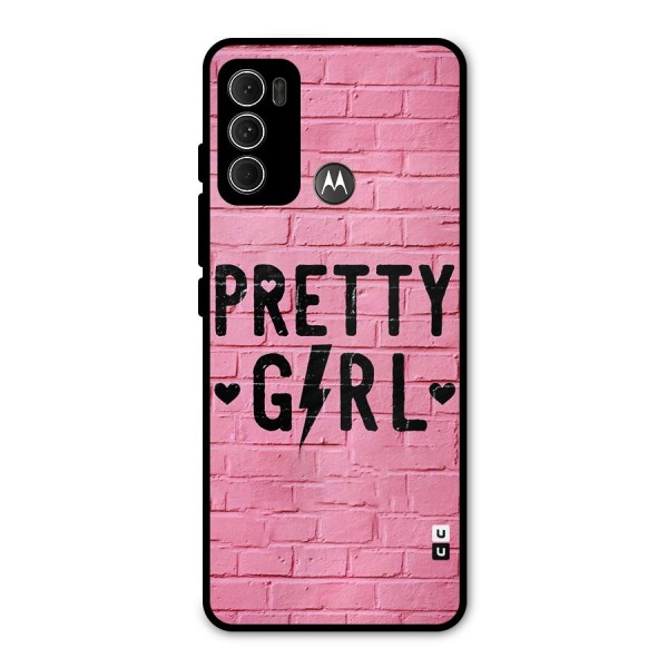 Pretty Girl Wall Metal Back Case for Moto G60