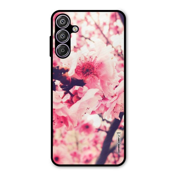 Pretty Pink Flowers Metal Back Case for Galaxy M15