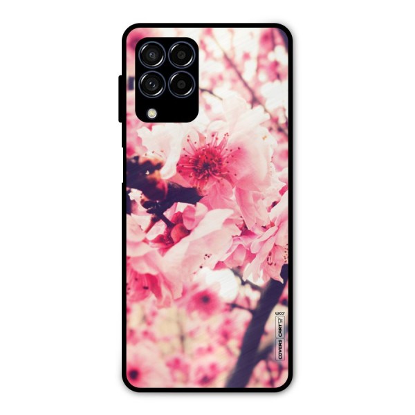 Pretty Pink Flowers Metal Back Case for Galaxy M53 5G