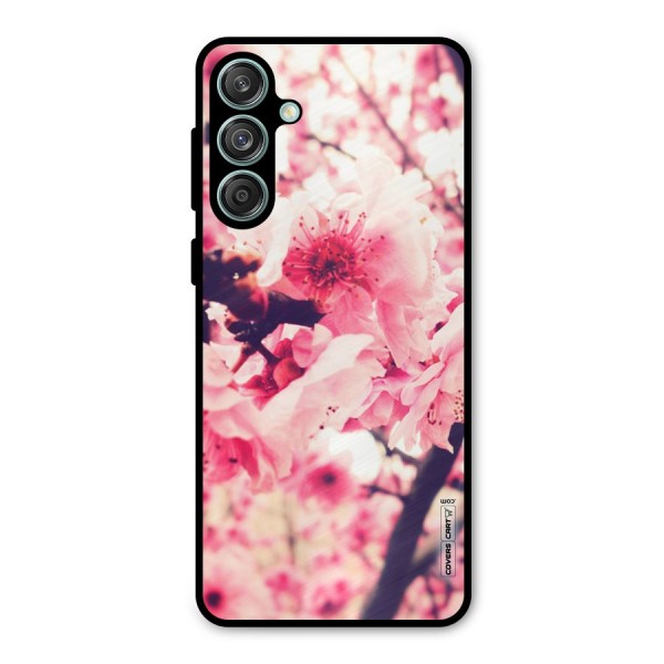 Pretty Pink Flowers Metal Back Case for Galaxy M55 5G