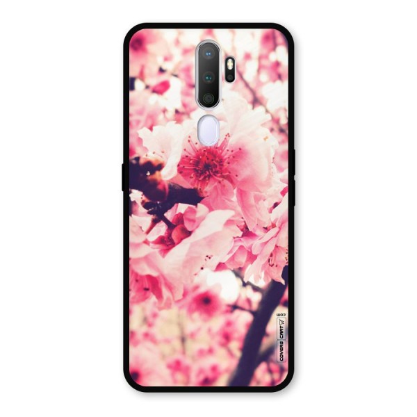 Pretty Pink Flowers Metal Back Case for Oppo A9 (2020)