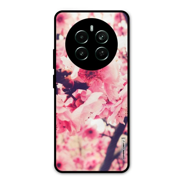 Pretty Pink Flowers Metal Back Case for Realme 12 Plus