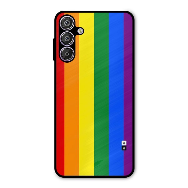 Pride Rainbow Stripes Metal Back Case for Galaxy F15