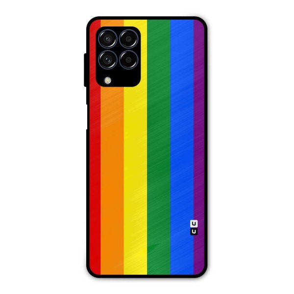 Pride Rainbow Stripes Metal Back Case for Galaxy M53 5G
