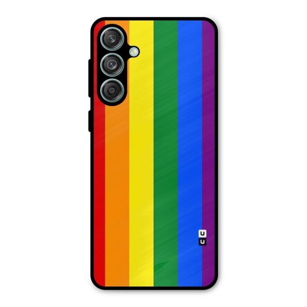 Pride Rainbow Stripes Metal Back Case for Galaxy M55 5G