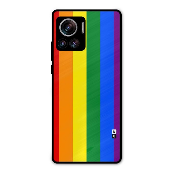 Pride Rainbow Stripes Metal Back Case for Motorola Edge 30 Ultra